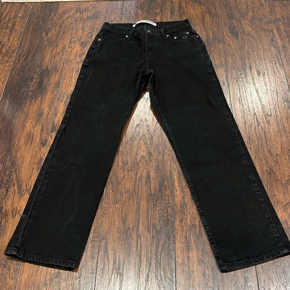 Black Harley Davidson straight high wait jeans size 6 P in EUC